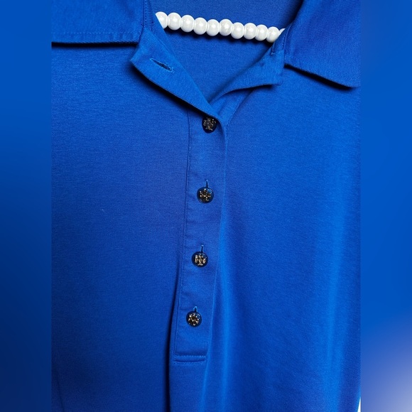 Tory Burch Blue Short Sleeve Polo Top - Picture 2 of 10
